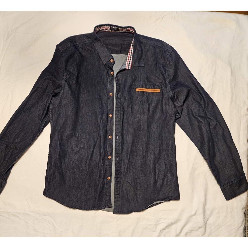 Coofandy‎ Men's XXL Casual Dress Shirt Button Down Long-Sleeve Denim Work Shirt